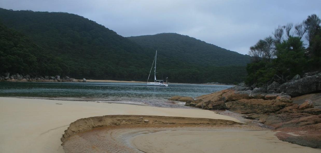 Tahiti safely tucked in at Refuge Cove