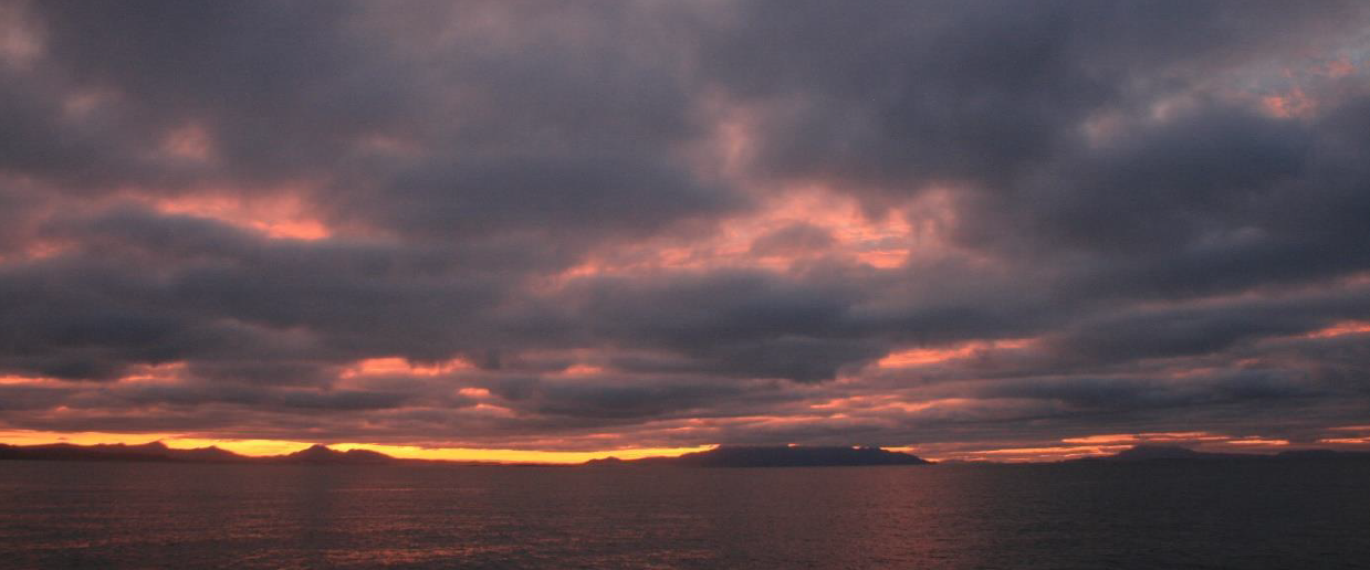 Our first sunrise at Prime Seal – looking across to Flinders Island