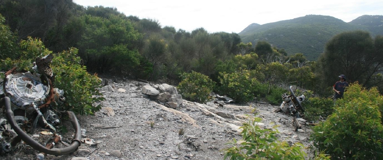 Airspeed Oxford crash site near the lighthouse on Deal Island – all RAAF personnel killed